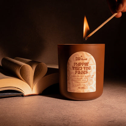 flippin' thru the pages candle